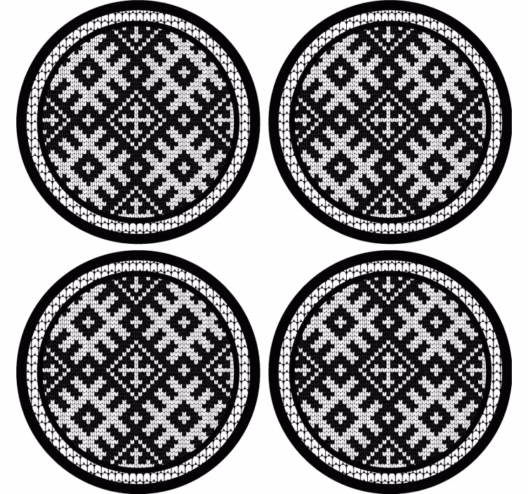 Knitted pattern coasters coasters - TenStickers