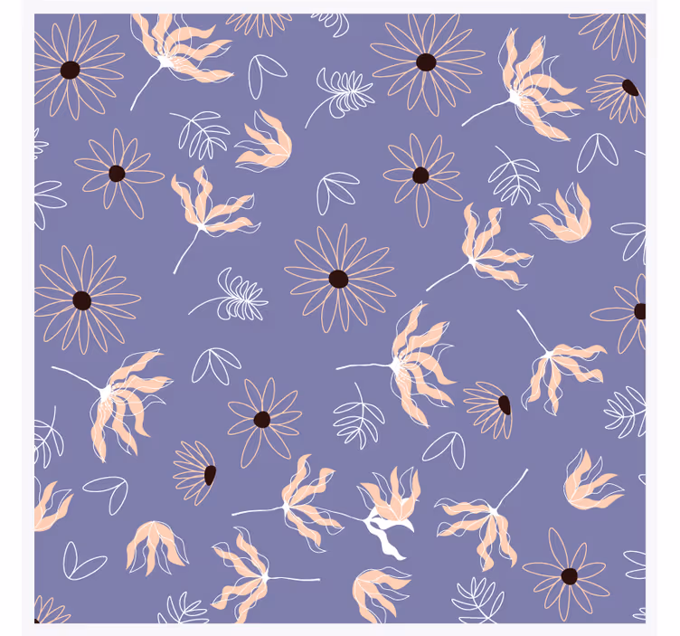 Orange and purple abstract flower coaster - TenStickers