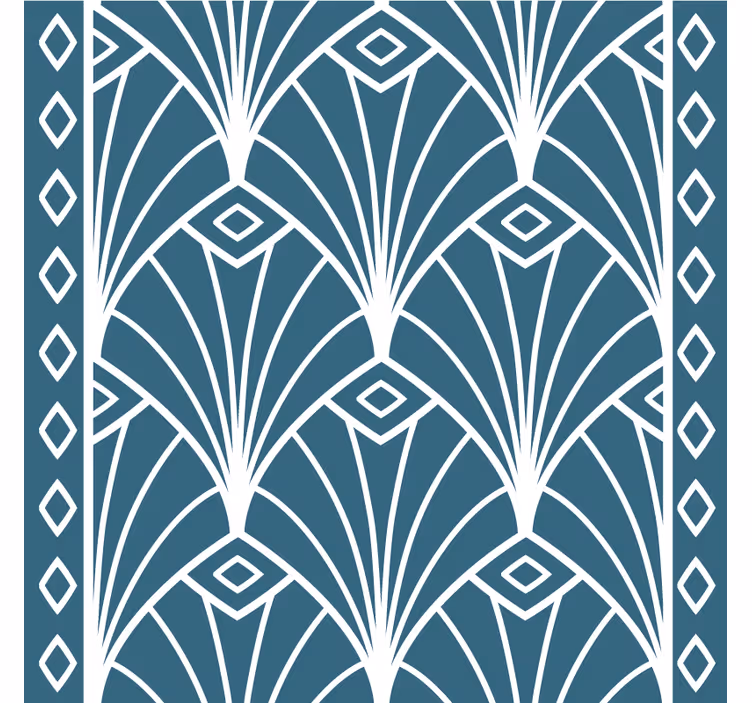 "Art Deco" Blue and white arches modern coaster - TenStickers