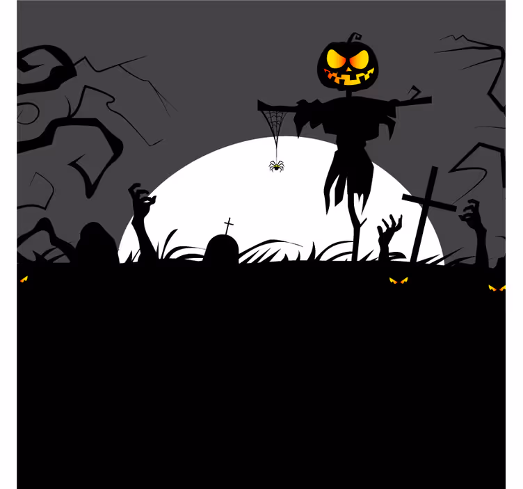 Halloween coaster scarecrow and pumpkin design - TenStickers