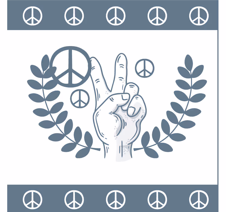 Text coasters peace hand victory symbol - TenStickers
