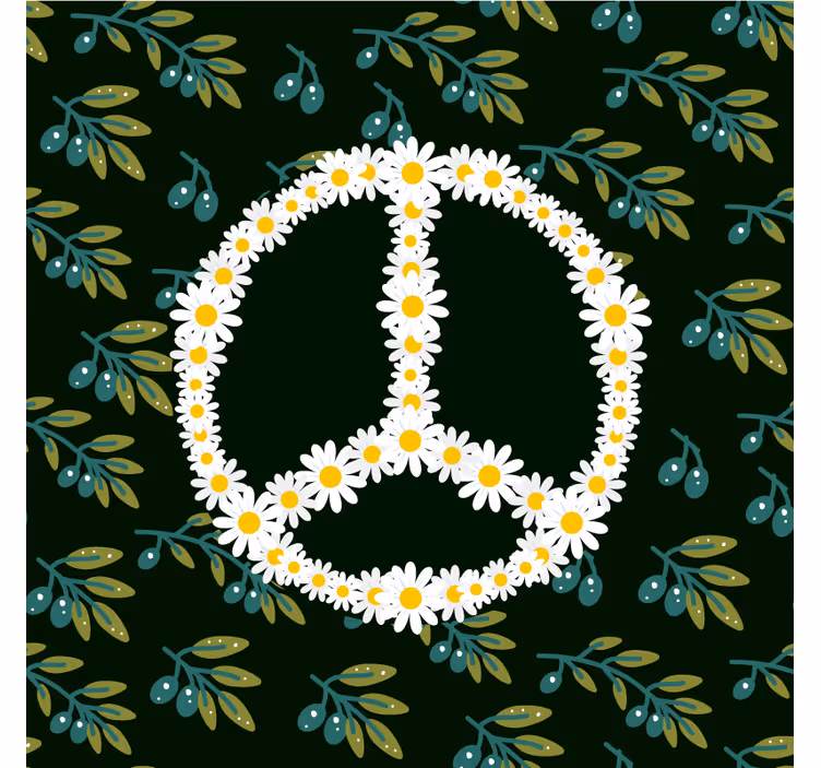 Geek coasters floral peace symbol - TenStickers