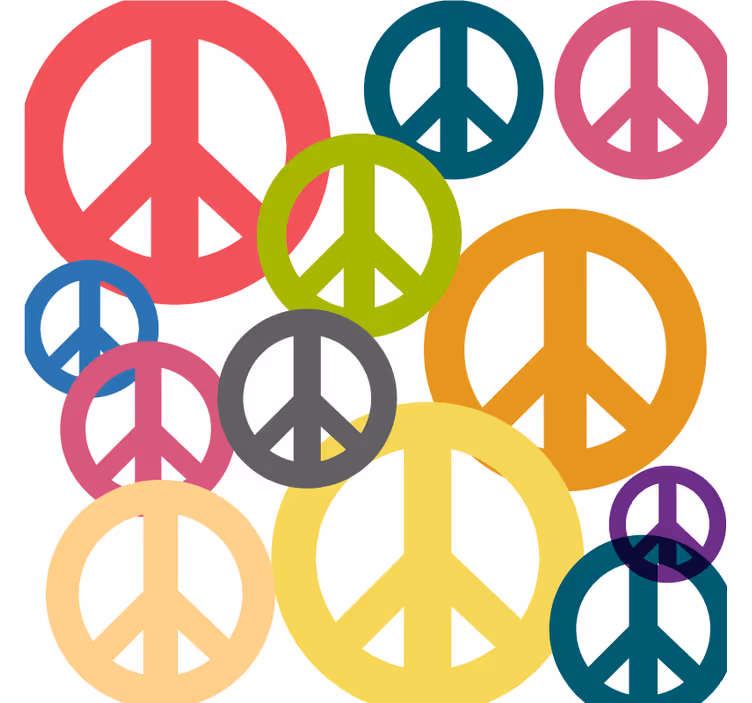 Geek coasters vibrant peace symbols - TenStickers