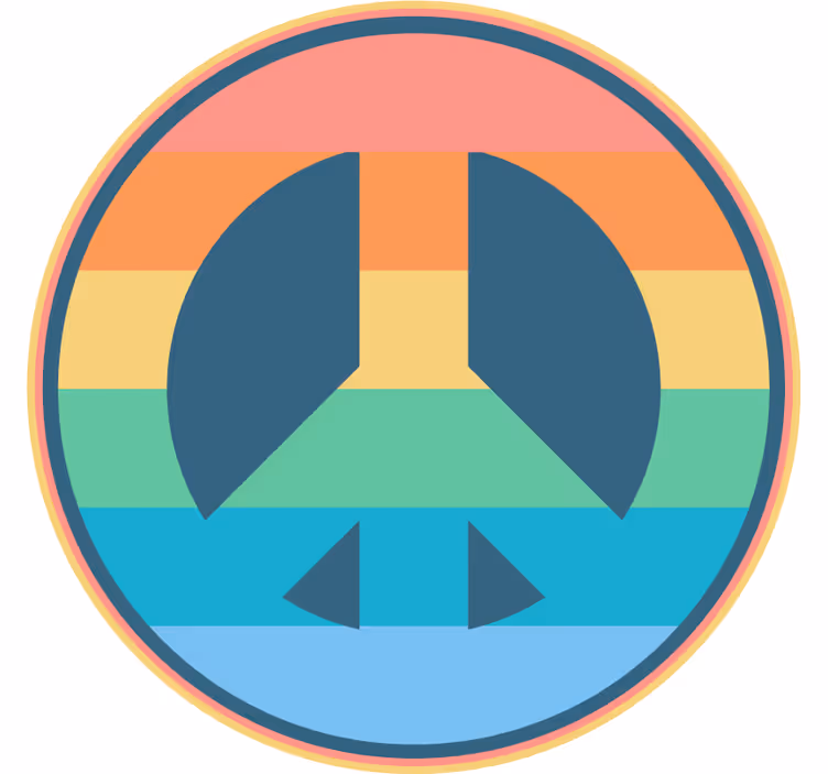 Vintage coasters retro peace emblem - TenStickers