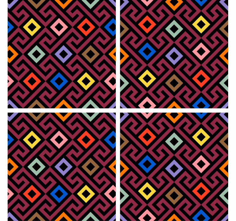 Coasters with colorful geometric design - TenStickers