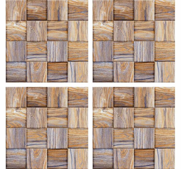 Woven wood pattern coasters - TenStickers