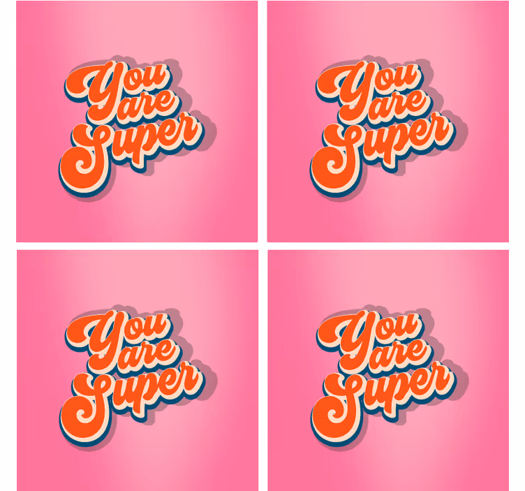 Motivational phrase design text coasters - TenStickers