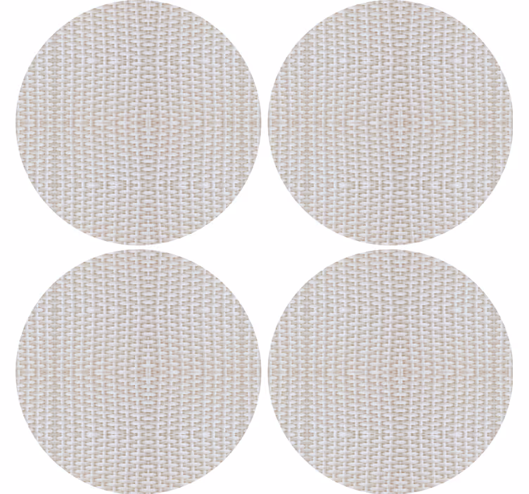 White rattan effect texture coaster - TenStickers