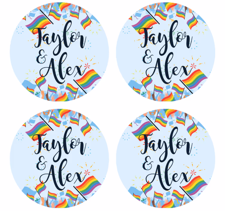Beer mats rainbow flags celebration - TenStickers