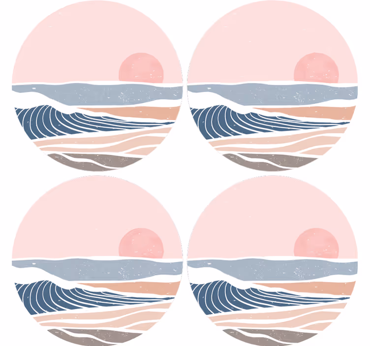 Coasters gentle waves and sunrise - TenStickers
