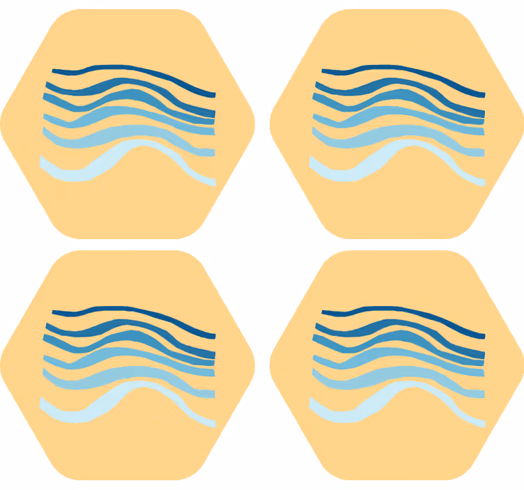 Pastel color waves modern coaster - TenStickers