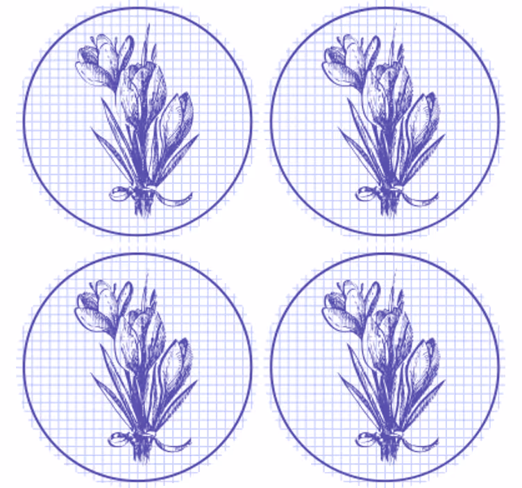 Coasters with elegant floral design - TenStickers