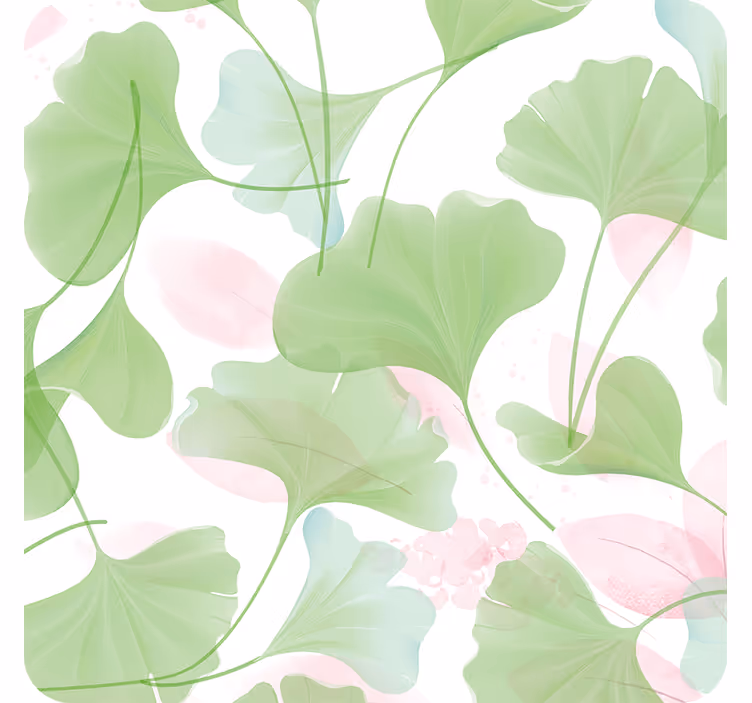 Glamour watercolor ginko leaves modern coaster - TenStickers
