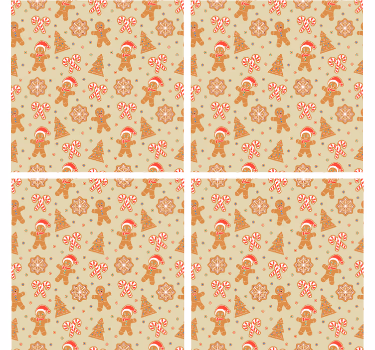 Christmas coaster with festive gingerbread design - TenStickers