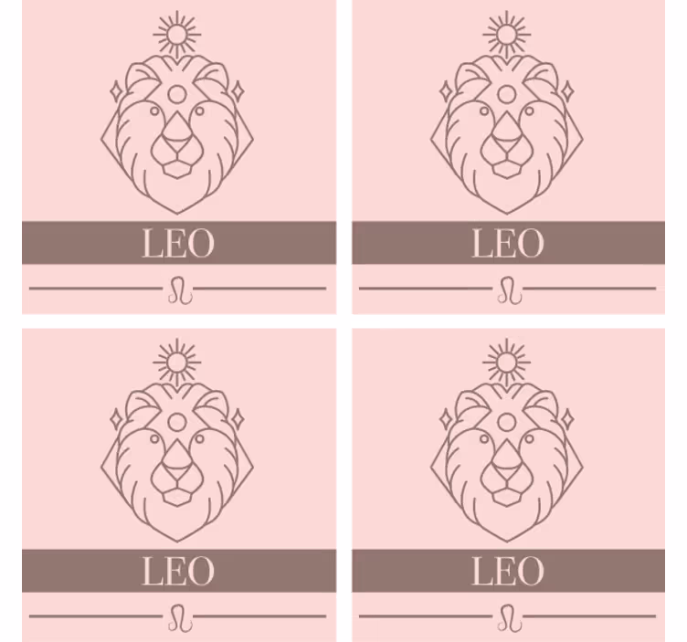 Personalisable coasters minimalist leo emblem - TenStickers