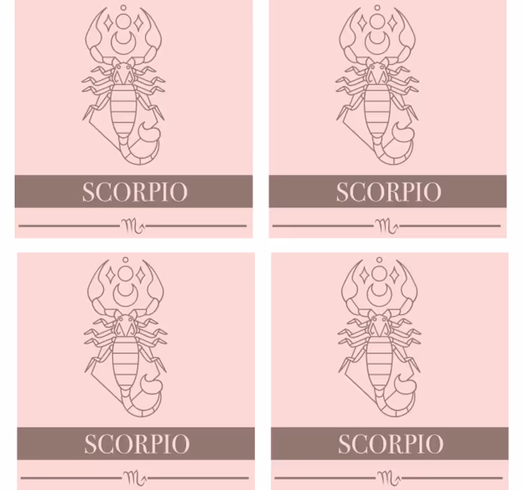 Personalisable coasters with scorpio astrological symbol - TenStickers