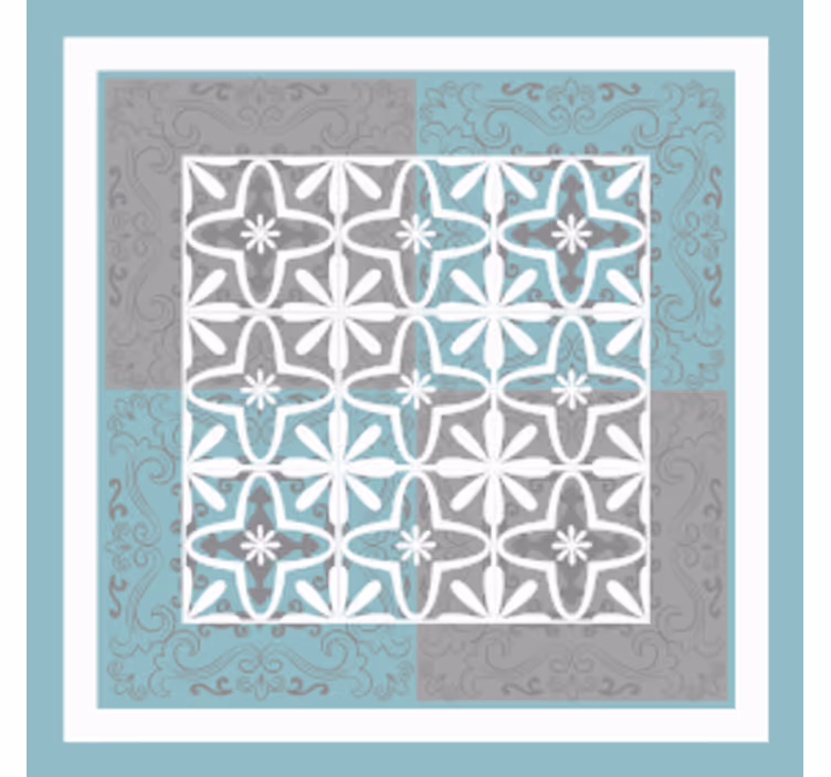 Tile coasters detailed botanical emblem design - TenStickers