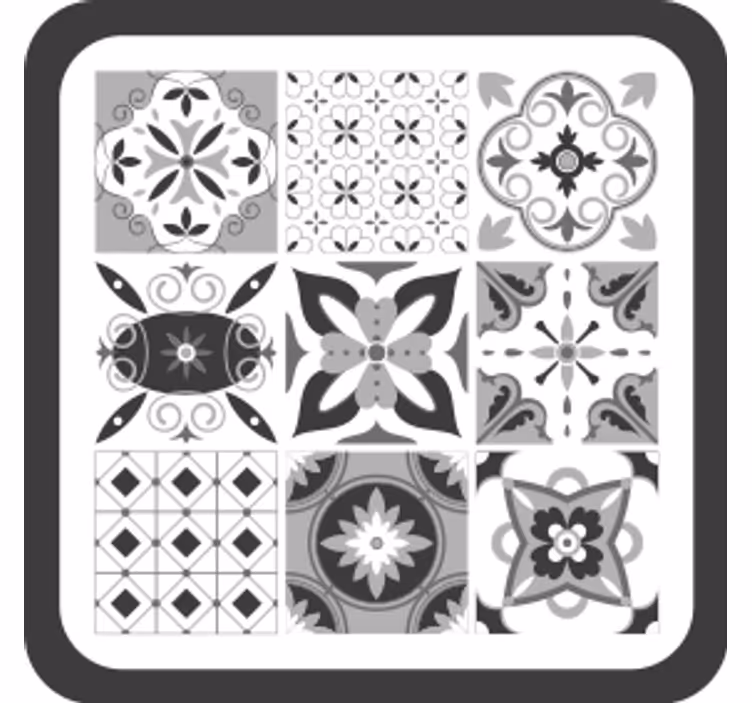 Coasters with geometric floral designs - TenStickers