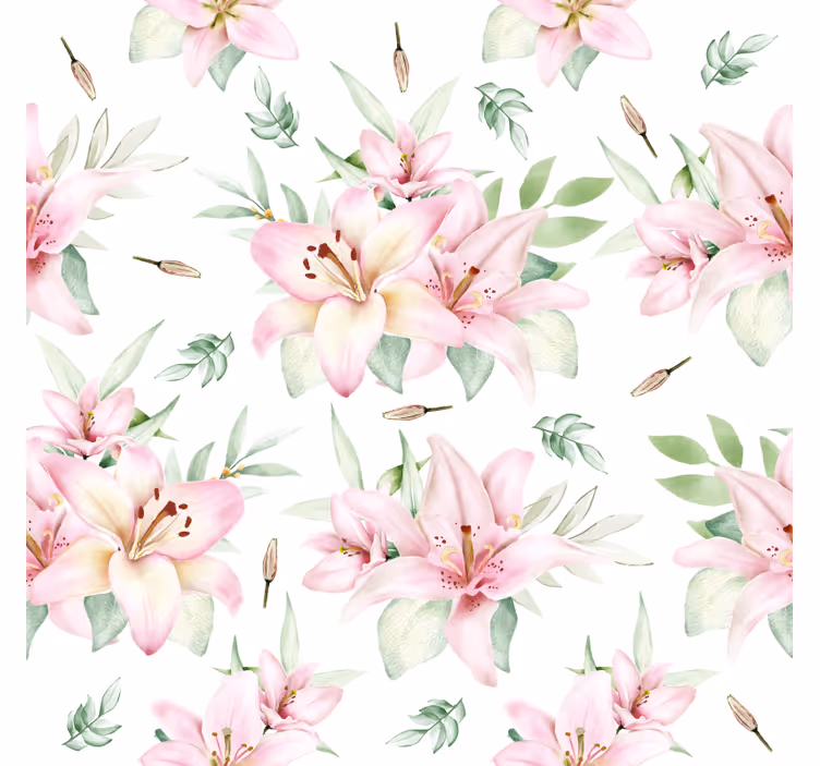 Coasters floral design with lilies - TenStickers