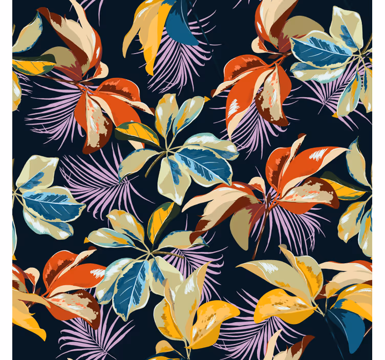 Colorful leaf pattern coasters - TenStickers