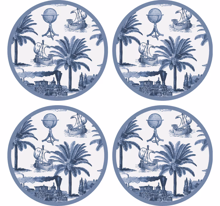 Vintage coasters for classic travel exploration theme - TenStickers