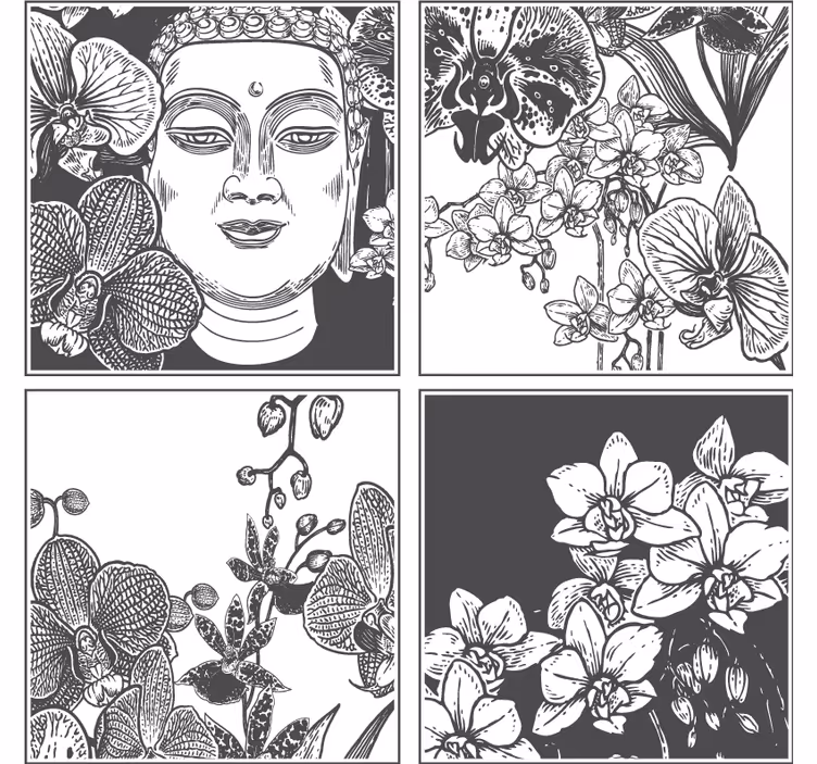 Buddha tile coasters canvas - TenStickers