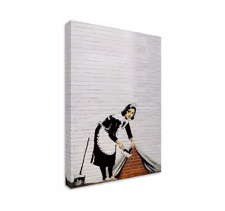 Cleaning lady canvas art decoration - TenStickers