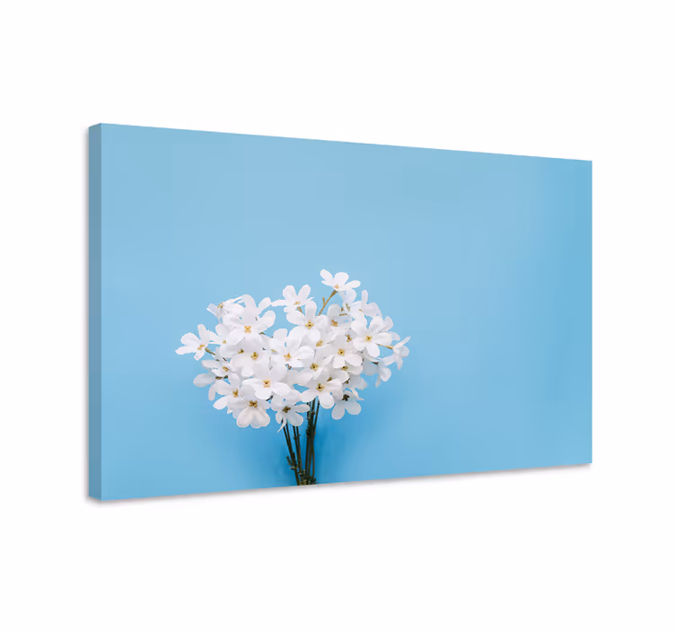 Blue canvas print with jazmin blue background - TenStickers
