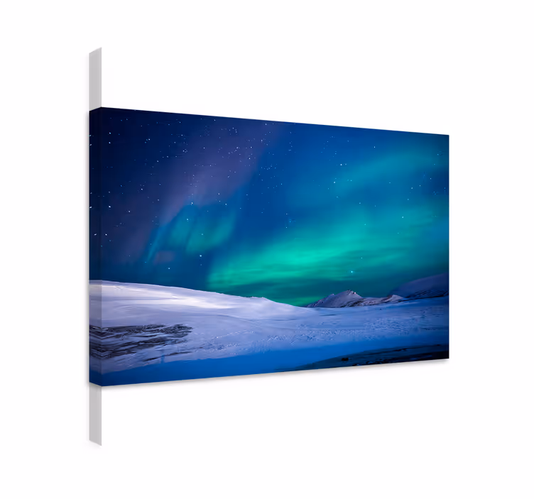Blue canvas print northern lights artwork - TenStickers
