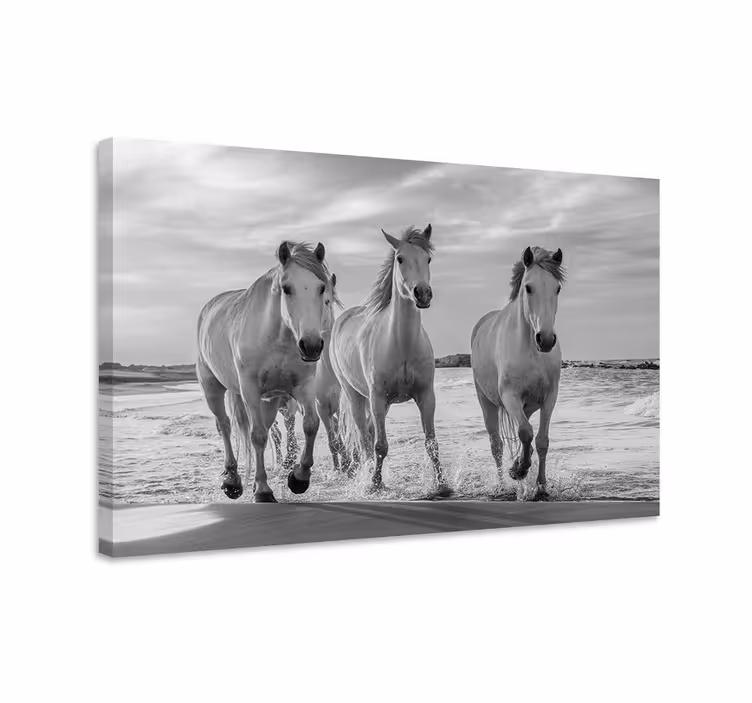 Horse wall art horses running free - TenStickers