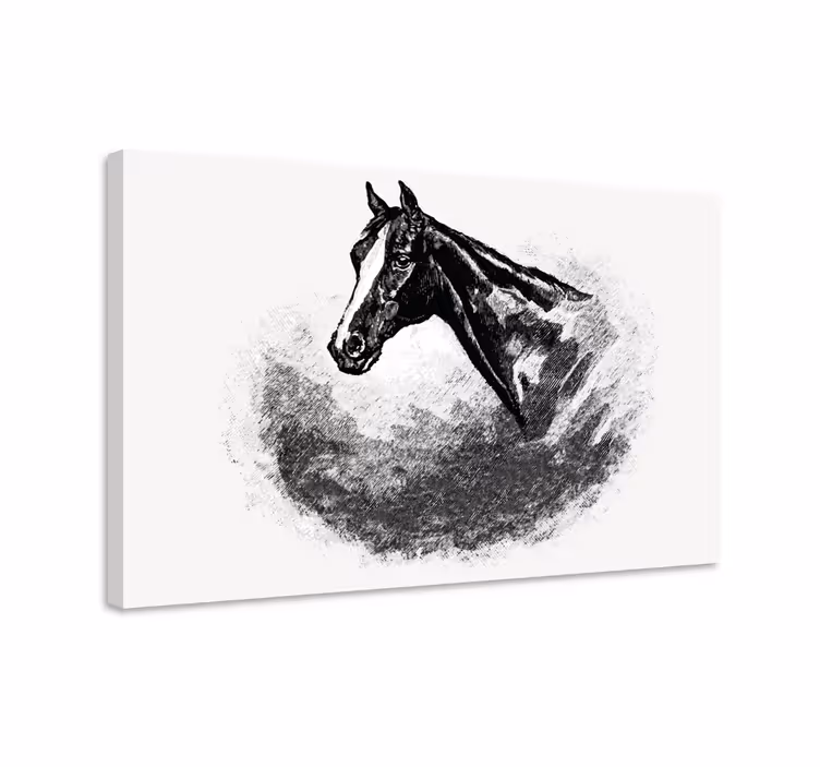 Horse wall art graphite horses print - TenStickers