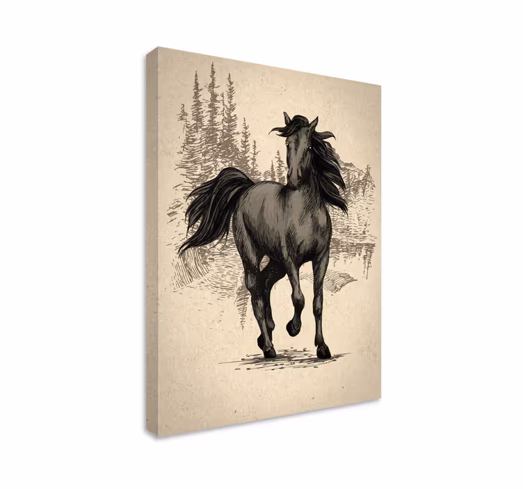 Horse wall art drawn with love - TenStickers