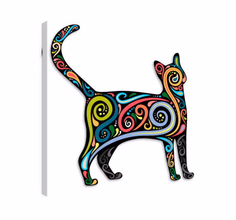 Cat wall art decorative vinyl cat design - TenStickers