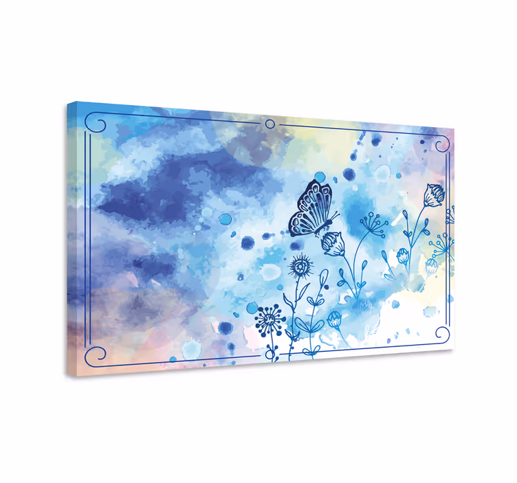 Butterfly canvas floral design and butterflies - TenStickers