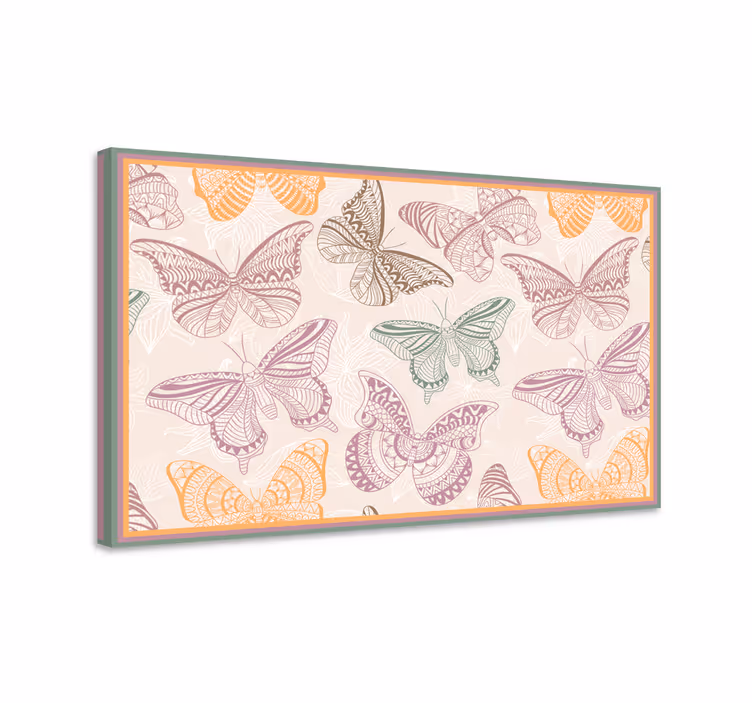Butterfly canvas in vibrant ornamental colors - TenStickers