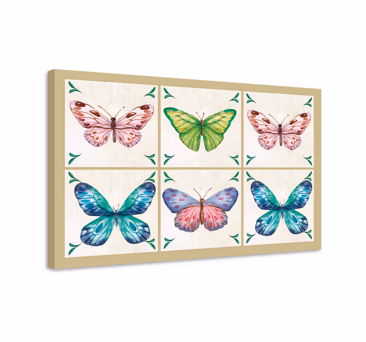 Butterfly canvas with butterfly tiles - TenStickers