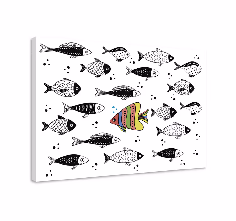 Fish canvas against the current - TenStickers