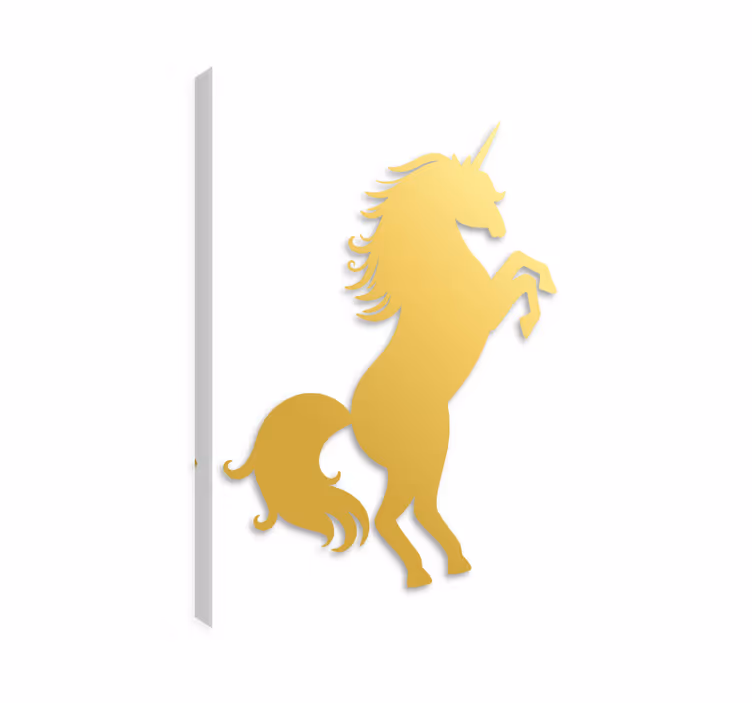 Unicorn pictures framed golden unicorn - TenStickers