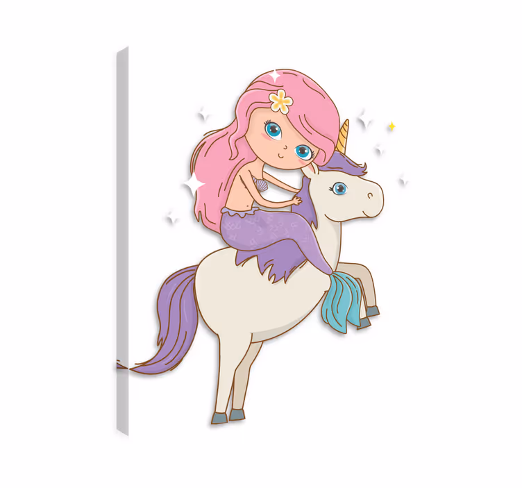 Unicorn pictures framed with a mermaid - TenStickers