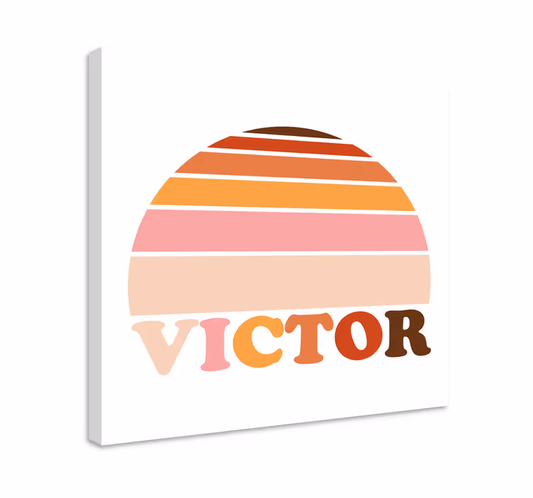 70's sun with name personalised canvas - TenStickers