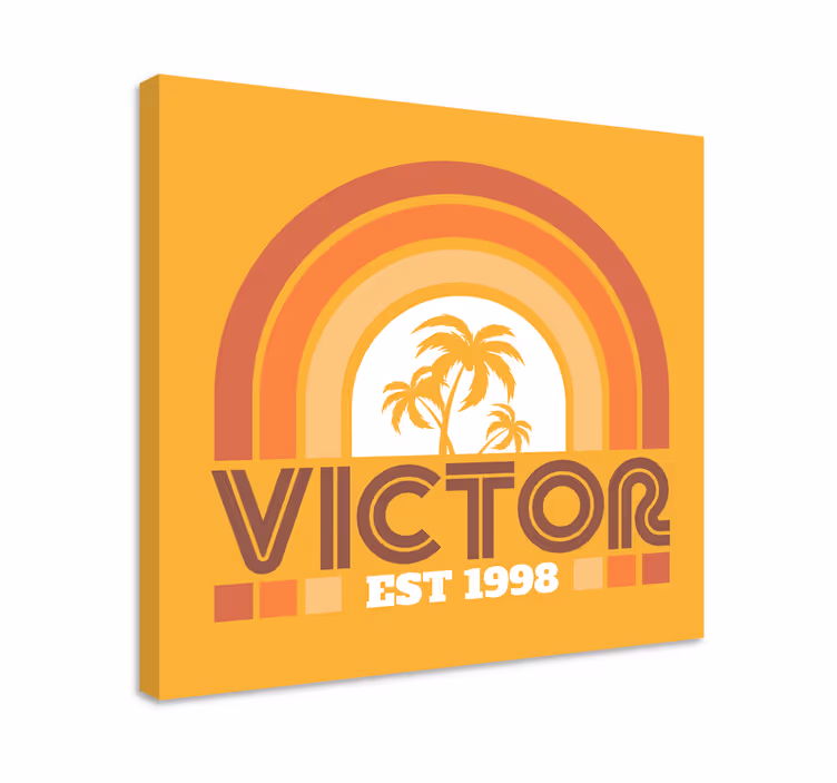 Retro Sunset and Palms 70's canvas prints - TenStickers