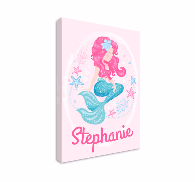 Custom Mermaid childrens wall art canvas - TenStickers