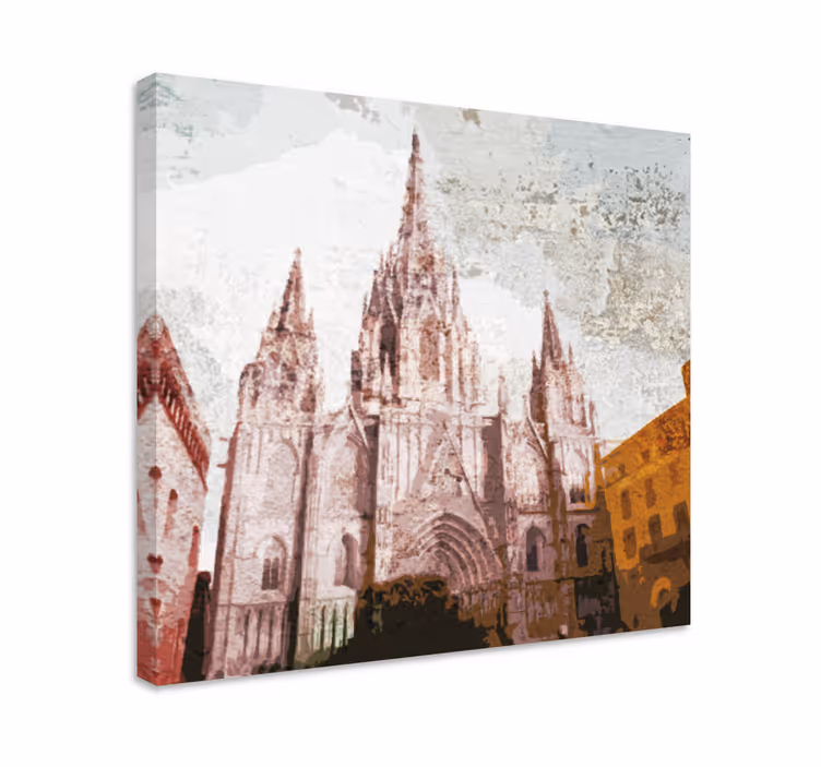 Cityscape wall art featuring beautiful cathedral design - TenStickers