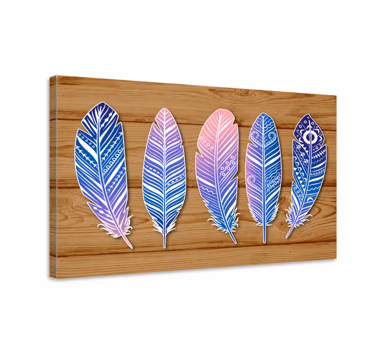 rainbow feather canvas wall art - TenStickers