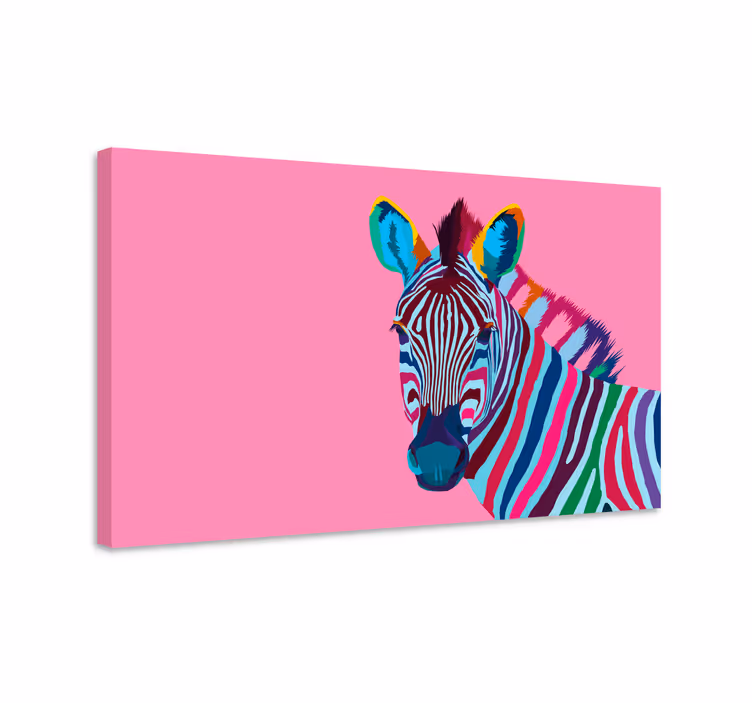 Rainbow Zebra Canvas Print - TenStickers