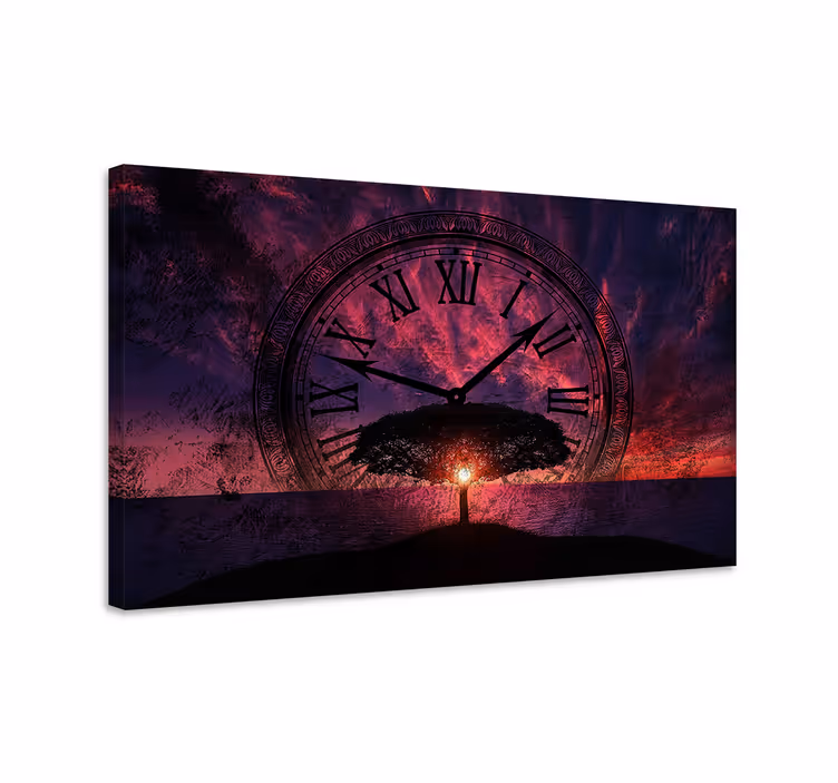 Abstract wall art 1 timeless tree sunset - TenStickers