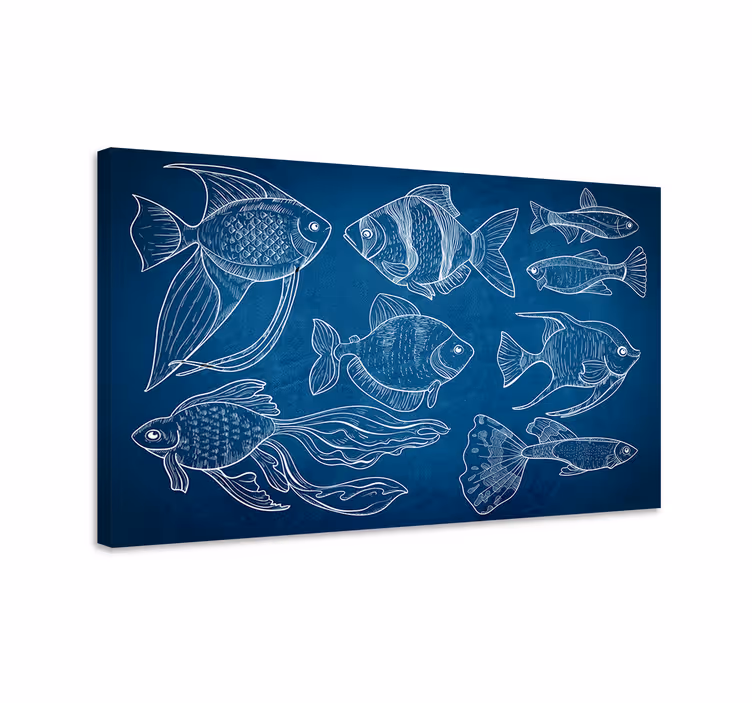 Marine fish Bathroom canvas art - TenStickers