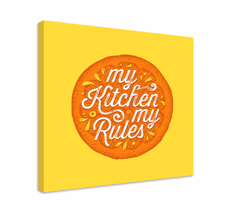 Orange hand draw kitchen fruit canvas - TenStickers