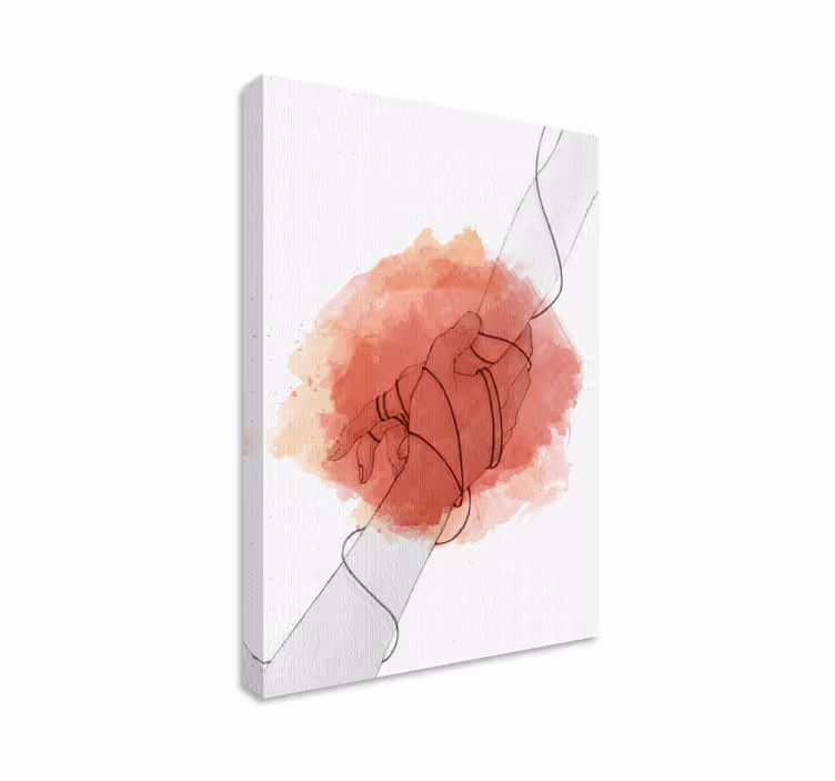 Rustic canvas wall art intertwined hands artwork - TenStickers