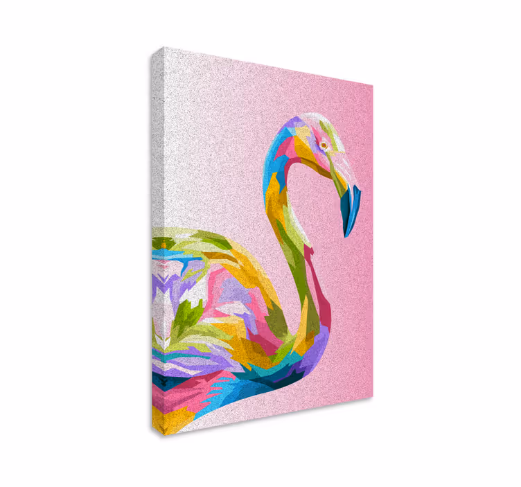 Animal canvas wall art colorful flamingo profile - TenStickers